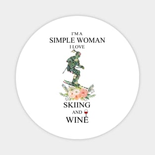 Skiing And Wine Magnet